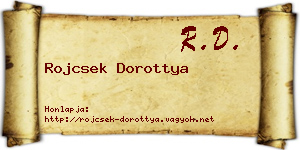 Rojcsek Dorottya névjegykártya